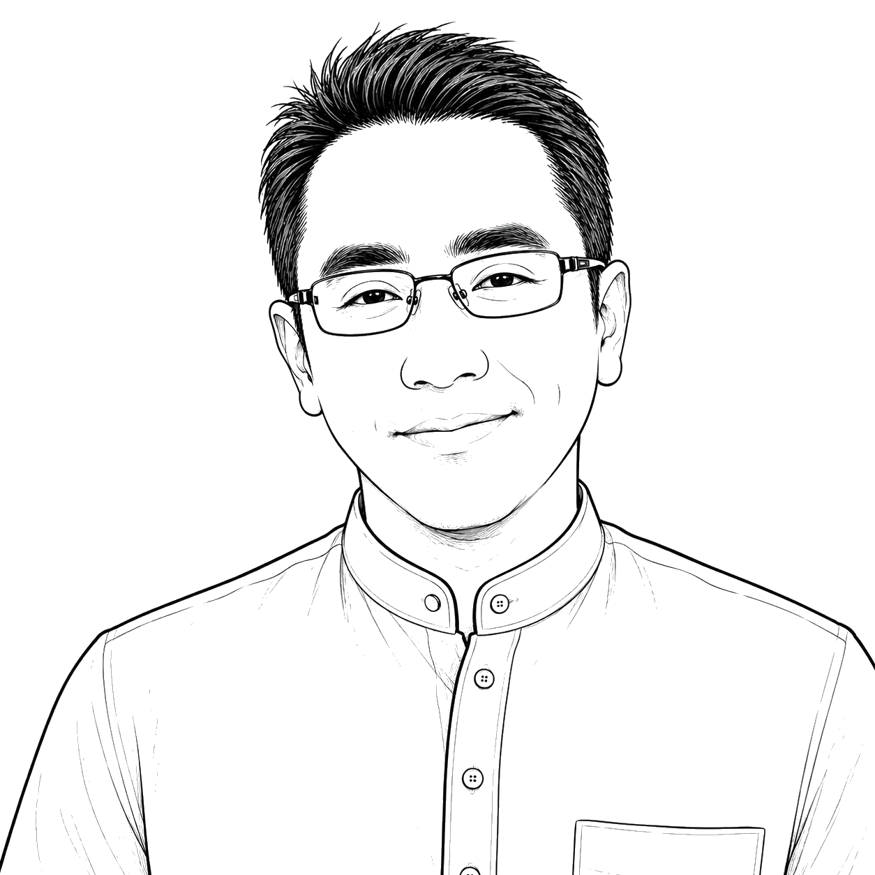 Portrait illustration of Najib Majdi Yaacob